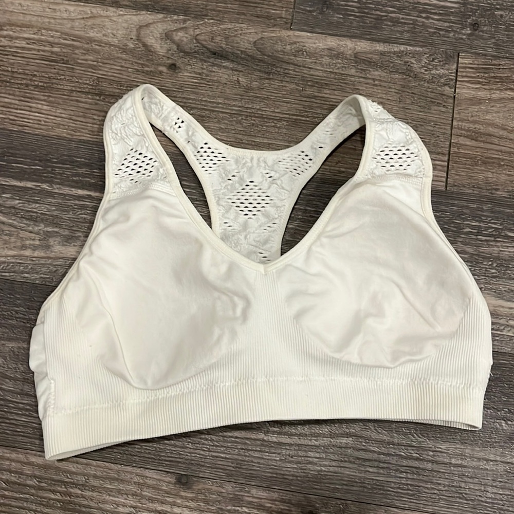 S.O. White Padded Sports Bra